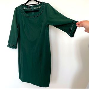 Talbots Green long sleeve shift dress